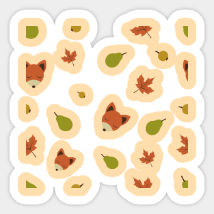 Fall Fox Pattern Sticker